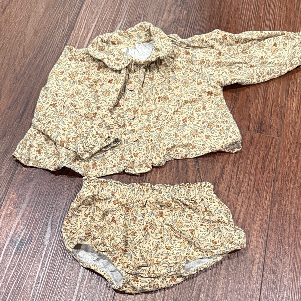 Rylee + Cru Beige Floral matching set